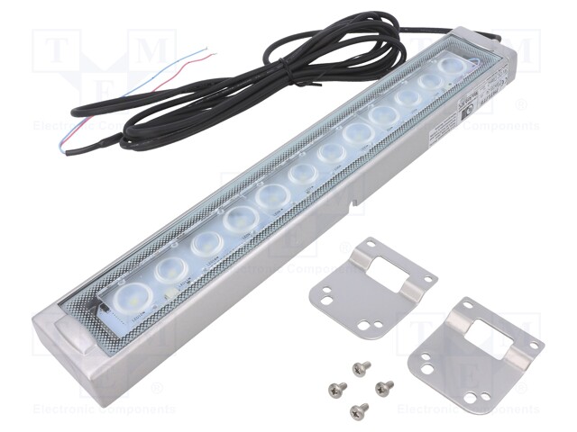 LED lamp; cool white; 1200lm; 6500K; -10÷50°C; 24VDC; IP66; 3m