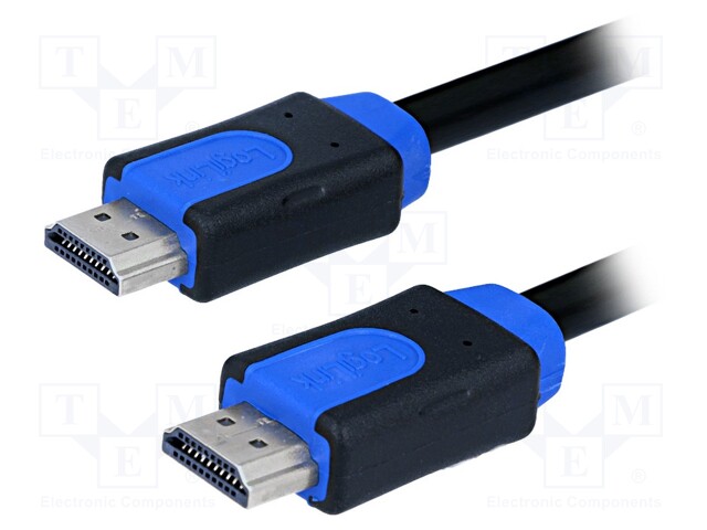 Cable; HDMI 1.4; HDMI plug,both sides; 10m; blue,black