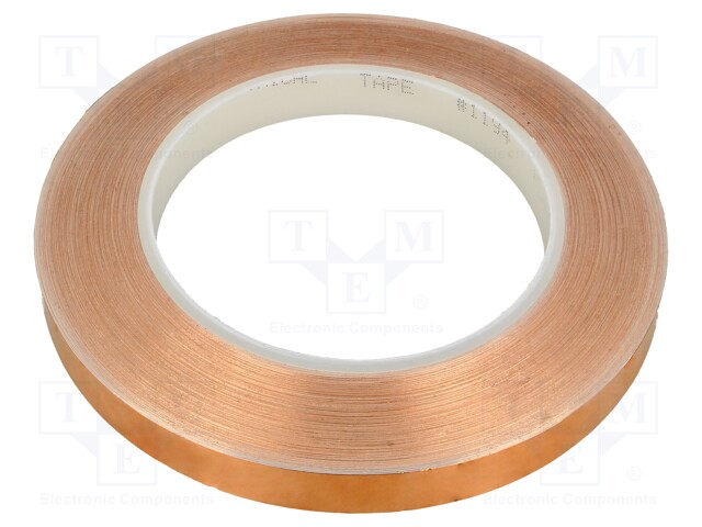 Tape: electrically conductive; W: 12mm; L: 33m; D: 0.066mm; copper