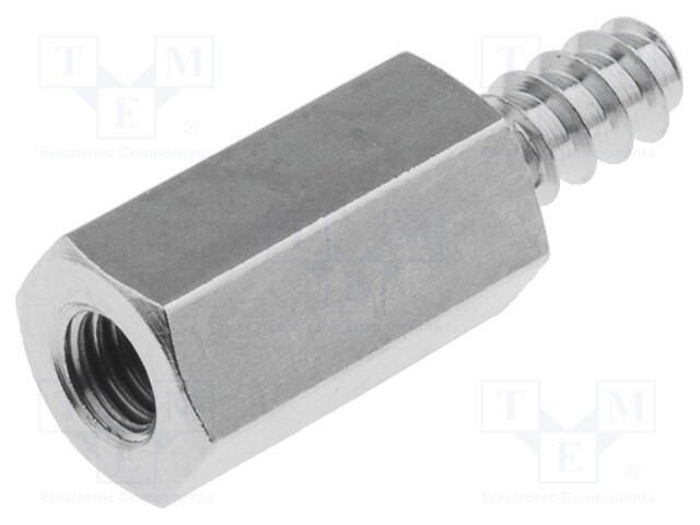 Screwed spacer sleeve; Int.thread: M3; 10mm; Ext.thread: ST2,9