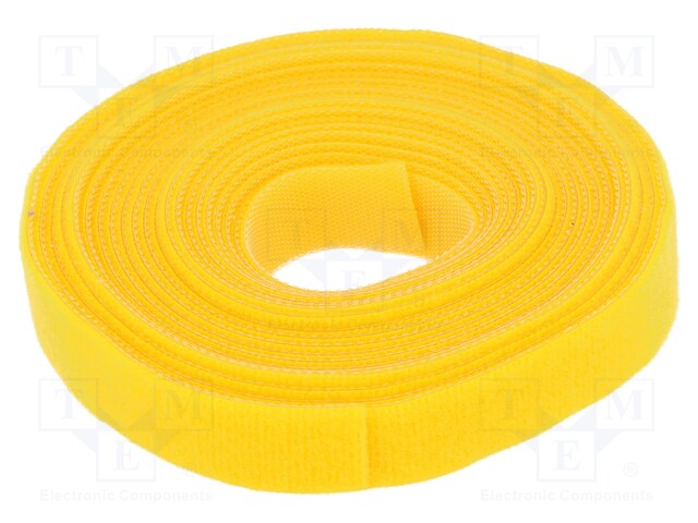 Velcro tie; L: 4m; W: 16mm; yellow; Package: reel