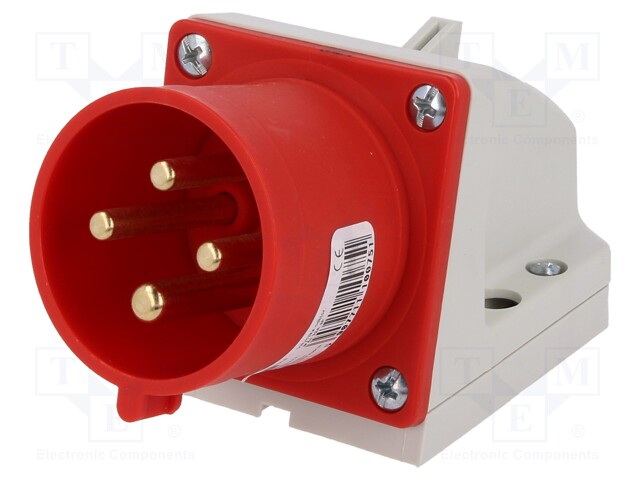 Connector: AC supply 3-phase; socket; male; 32A; 400VAC; IEC 60309