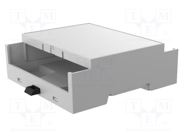 Enclosure: for DIN rail mounting; ABS + PC; grey; No.of mod: 5