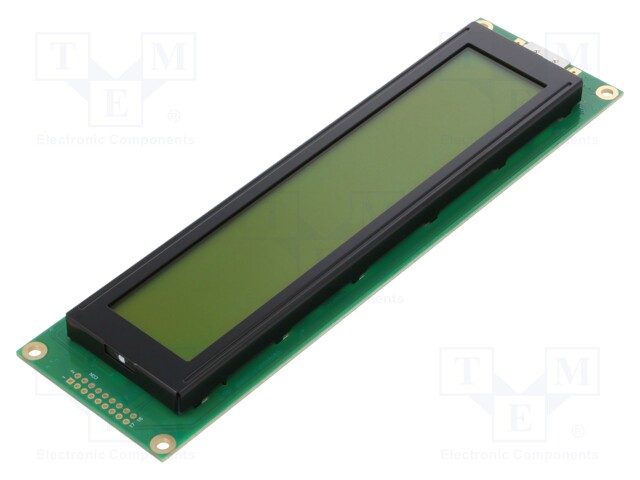 Display: LCD; alphanumeric; STN Positive; 40x4; yellow-green; LED