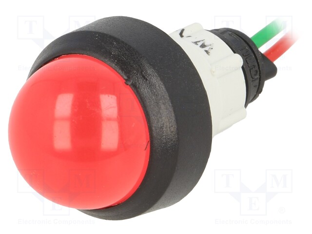 Indicator: LED; prominent; 24VDC; 24VAC; Cutout: Ø13mm; IP40