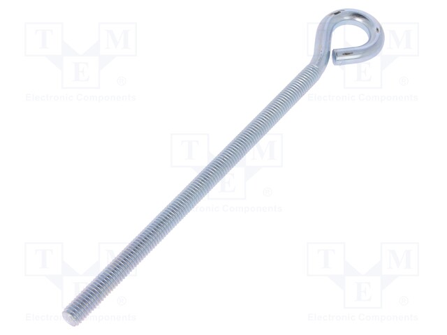 Hook; ring; steel; zinc; Thread len: 145mm; Overall len: 185mm