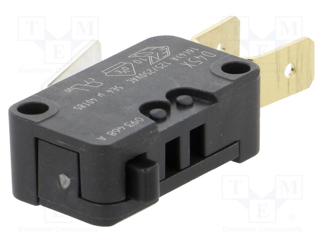 Microswitch SNAP ACTION; SPDT; 16A/250VAC; 4A/250VDC; ON-(ON)