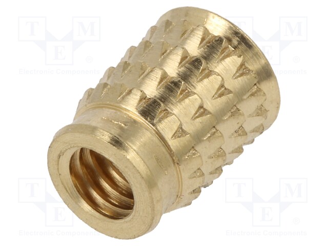 Threaded insert; brass; without coating; M4; L: 8.5mm