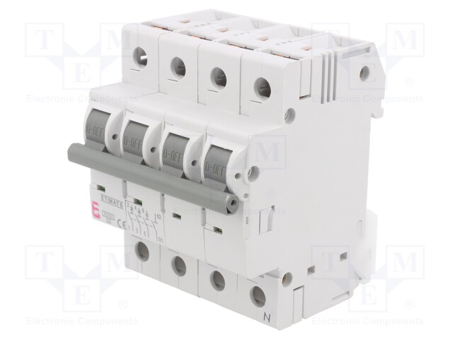 Circuit breaker; 230/400VAC; Poles: 3+N; DIN; Charact: B; 6kA; IP20