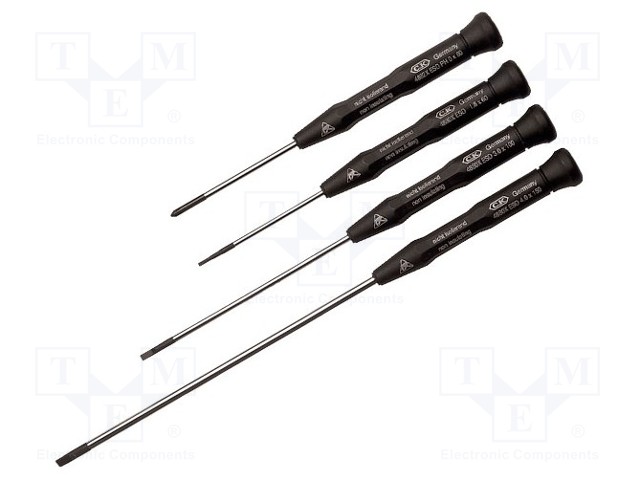 Screwdrivers; Pcs: 4; ESD; Do not use on live circuits!