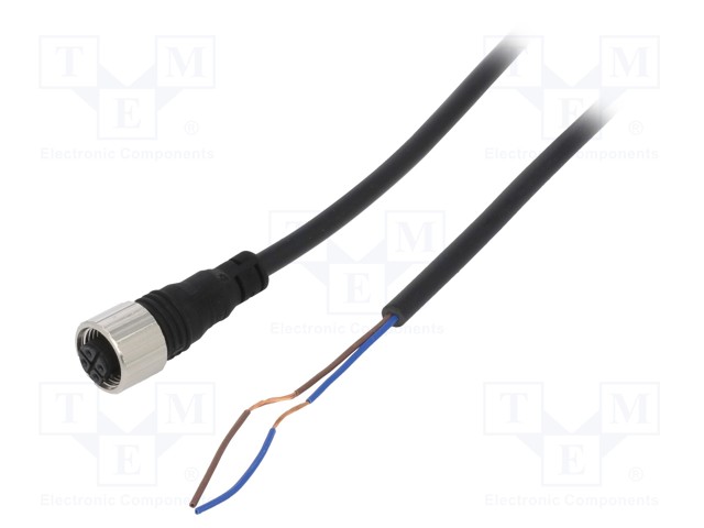 Connection lead; M12; PIN: 2; straight; 5m; plug; Insulation: PVC