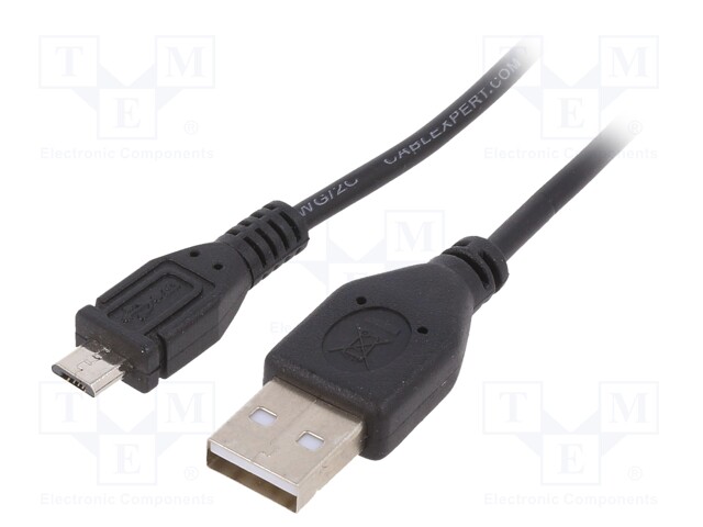 Cable; USB 2.0; USB A plug,USB B micro plug; gold-plated; 0.5m