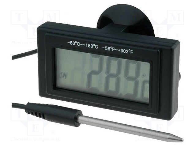 Panel; LCD 3,5 digit 19mm; -50÷150°C; Resol: 0,1°C; Len: 1m