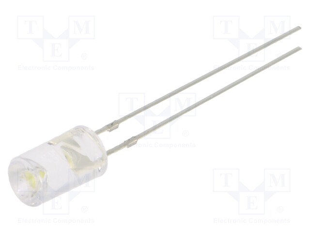 LED; 5mm; white cold; 750÷1120mcd; 120°; Front: recessed; 12V