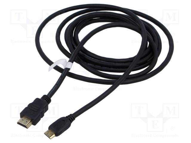 Cable; HDCP 2.2,HDMI 2.0; HDMI plug,mini HDMI plug; PVC; Len: 3m