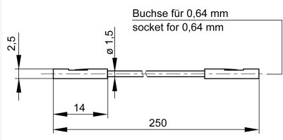 Test lead; 60VDC; 30VAC; 3A; socket 0,64mm,both sides; insulated