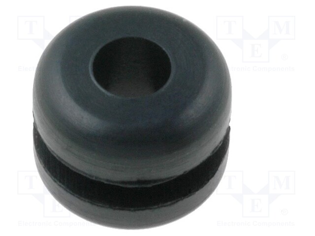 Grommet; Ømount.hole: 4.8mm; Øhole: 3.2mm; rubber; black