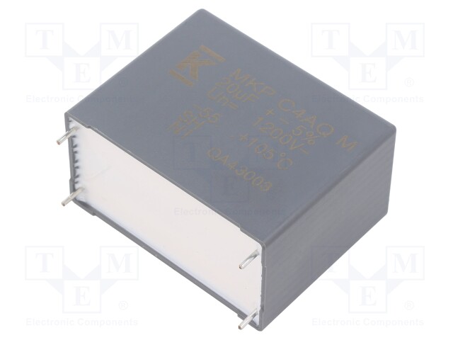 Capacitor: polypropylene; DC-Link; 20uF; ESR: 6.3mΩ; THT; ±5%; 18.5A