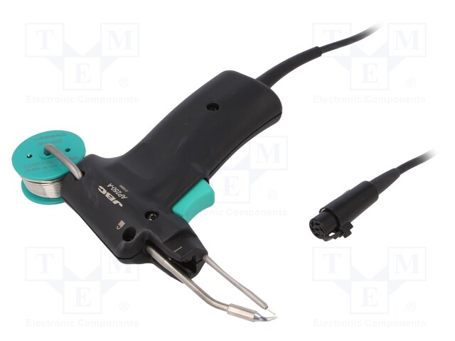 Soldering iron: heating element with solder feeder