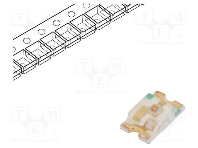 LED; SMD; 0805; green; 5÷12mcd; 2x1.25x0.4mm; 140°; 2.2÷2.5V; 20mA