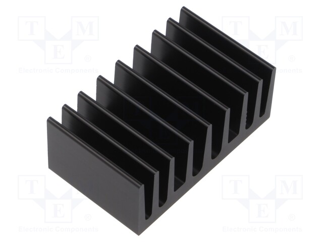 Heatsink: extruded; grilled; black; L: 37.5mm; W: 63mm; H: 25mm