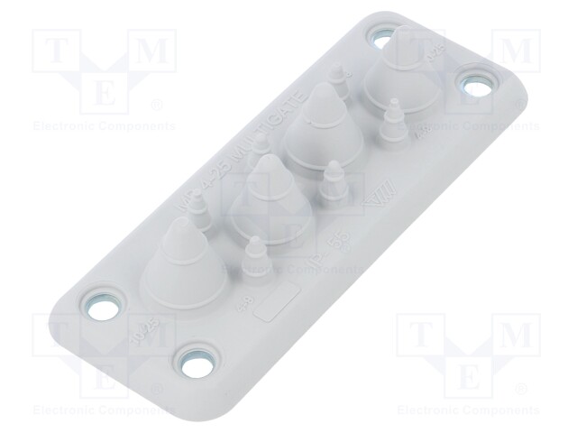 Multigate grommet; light grey; Holes no: 10; -40÷100°C; UL94V-0