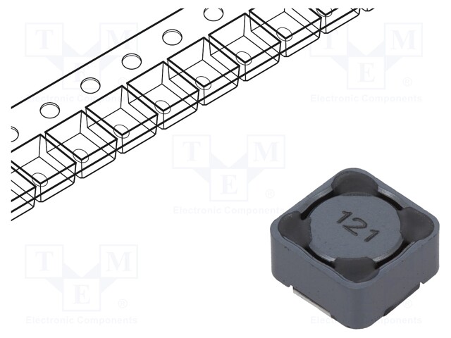 Inductor: wire; SMD; 120uH; 1.65A; 210mΩ; 12.5x12.5x6mm; ±10%