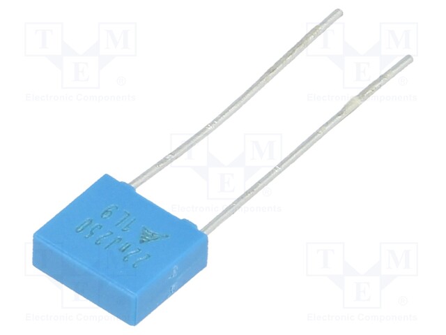 Capacitor: polyester; 22nF; 160VAC; 250VDC; Pitch: 5mm; ±5%