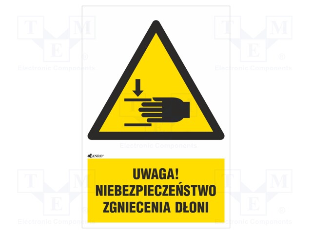 Safety sign; warning; Mat: self-adhesive folie; W: 200mm; H: 300mm