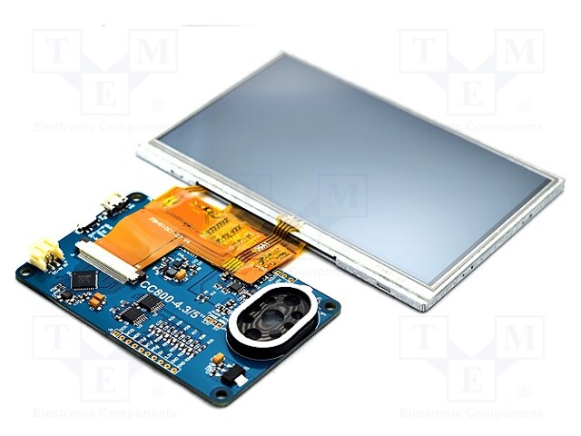 Display: TFT; 5"; 480x272; Illumin: LED; Interface: I2C,SPI