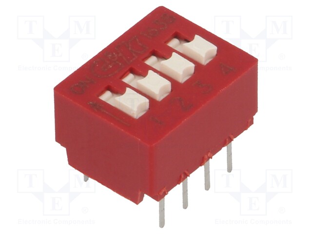 Switch: DIP-SWITCH; Poles number: 4; OFF-ON; 0.025A/25VDC; Pos: 2