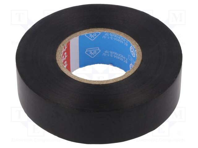 Electrically insulated tape; PVC; W: 19mm; L: 20m; black