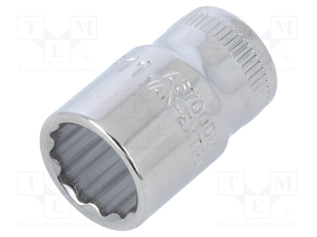 Key; twelve point socket,socket spanner; 11mm; 1/4"; 24.7mm