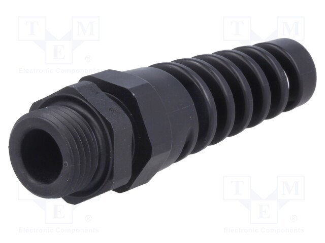 Cable gland; with strain relief; PG9; IP68; Mat: polyamide; black