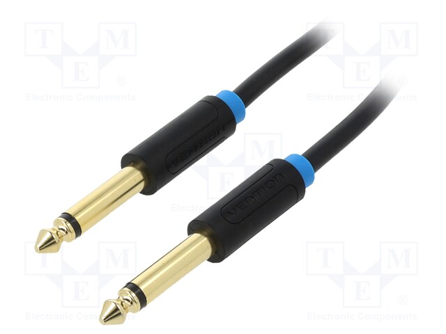 Cable; Jack 6.35mm plug,both sides; 10m; Plating: gold-plated