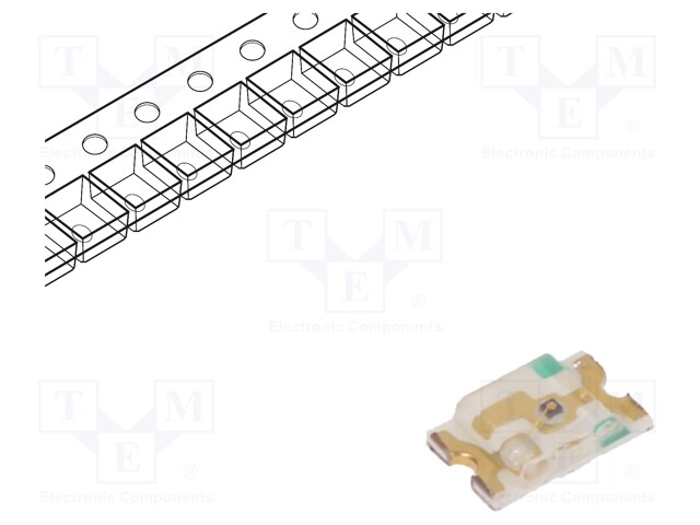 LED; SMD; 0805; yellow; 80÷150mcd; 2x1.25x0.4mm; 110°; 2÷2.5V; 20mA