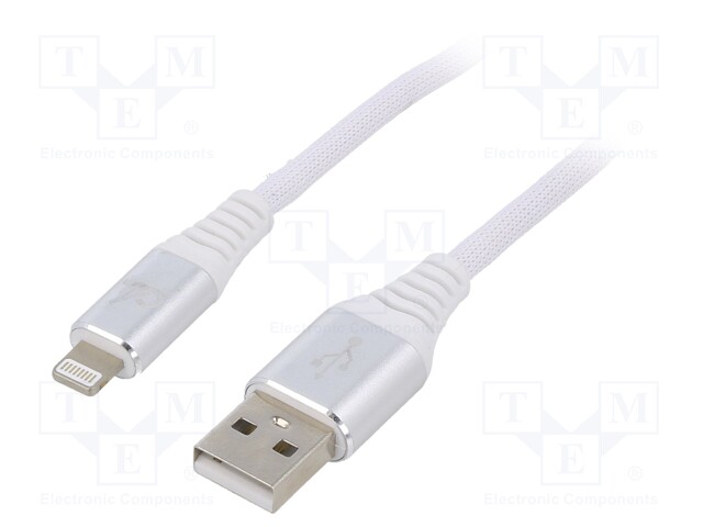 Cable; USB 2.0; Apple Lightning plug,USB A plug; gold-plated; 1m