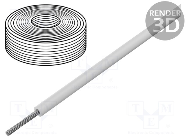 Wire; SiF; stranded; Cu; 2.5mm2; silicone; white; -60÷180°C; 500V