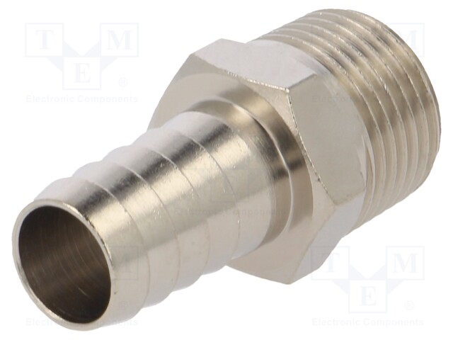 Metal connector; threaded; G 3/8"; Mat: nickel plated brass