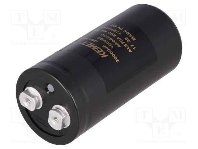 Capacitor: electrolytic; 20000uF; 100VDC; Leads: screw; ESR: 22mΩ