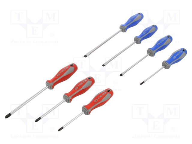 Kit: screwdrivers; Pcs: 7; Pozidriv®,slot