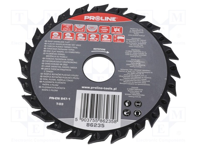 Cutting wheel; Ø: 115mm; with rasp; Ømount.hole: 22.23mm