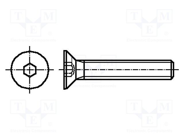 Screw; M4x30; DIN: 7991; Head: countersunk; imbus; steel; zinc