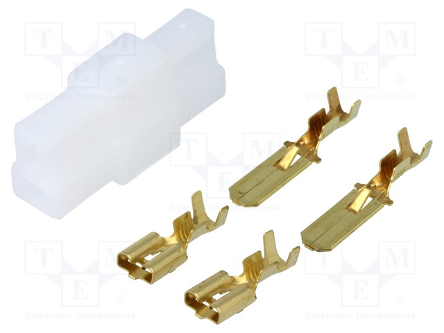 Terminal: flat; female/male; crimped; for cable; insulated; 2.5mm2