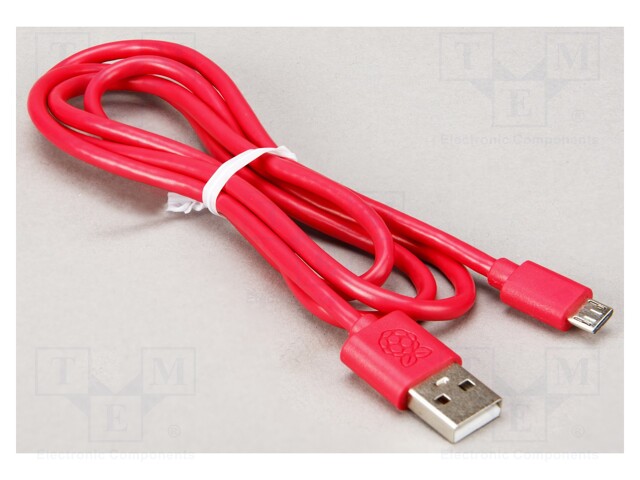 Connection cable; 1m; Colour: red; USB A plug,USB B micro plug