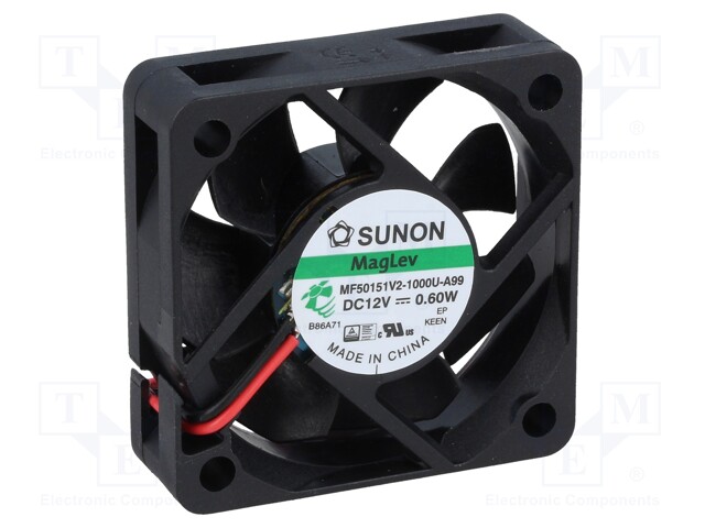 Fan: DC; axial; 12VDC; 50x50x15mm; 21.97m3/h; 29dBA; Vapo; Len: 300mm