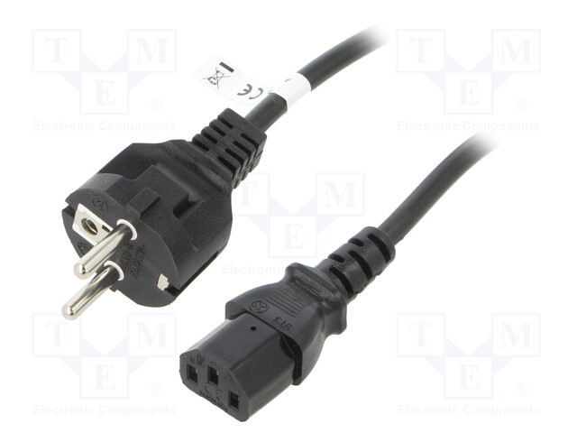 Cable; IEC C13 female,IEC C14 male; PVC; 5m; black; 10A; 250V