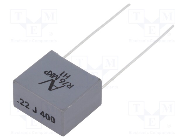 Capacitor: polypropylene; 220nF; 15mm; ±5%; 18x10x16mm; -55÷105°C