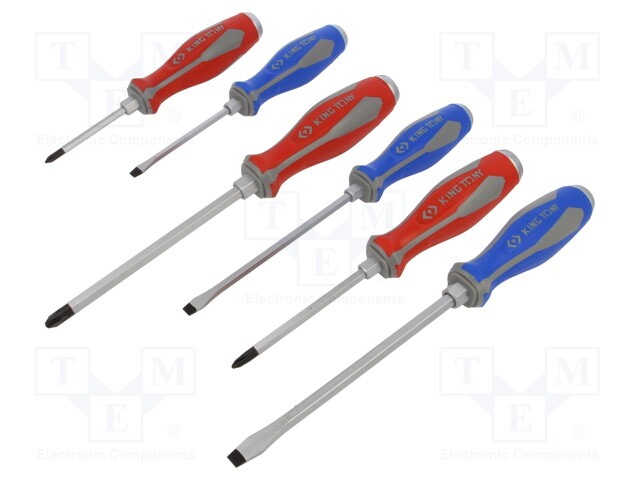 Kit: screwdrivers; Pcs: 6; for impact,assisted with a key