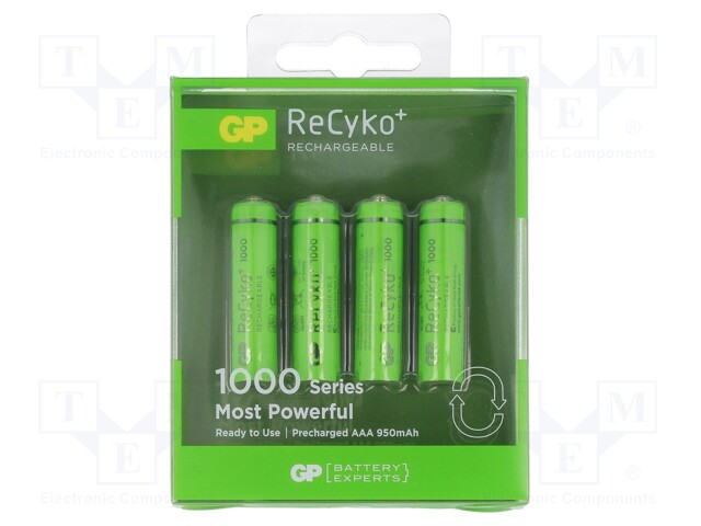 Re-battery: Ni-MH; AAA,R3; 1.2V; 950mAh; ReCyko+; Ø10.5x44.5mm